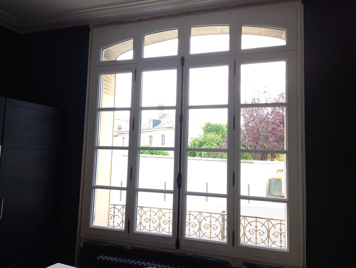 Fenetre 4 Vantaux Avec Imposte Anse Panier Mise En Bois Sur Mesure