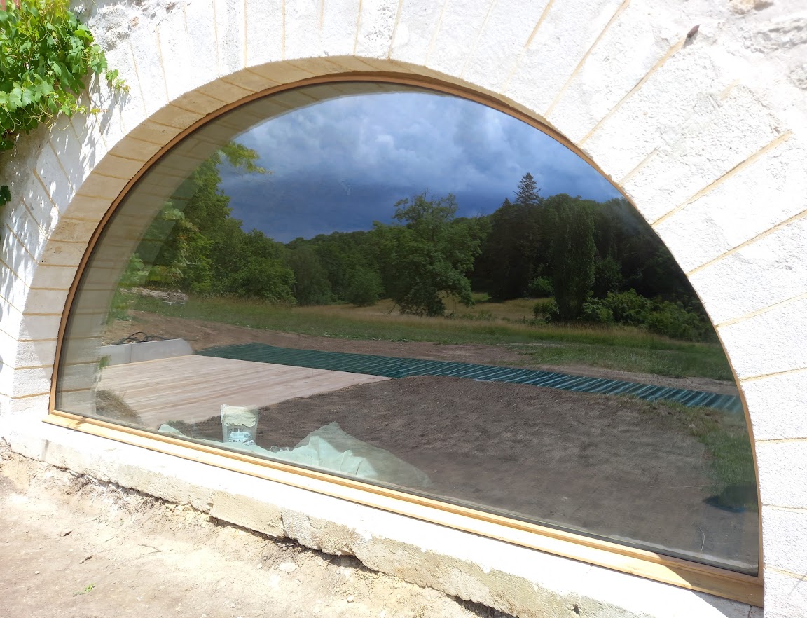 Grande Baie Cintree 3 Rayons Bois Sur Mesure Vue Exterieur