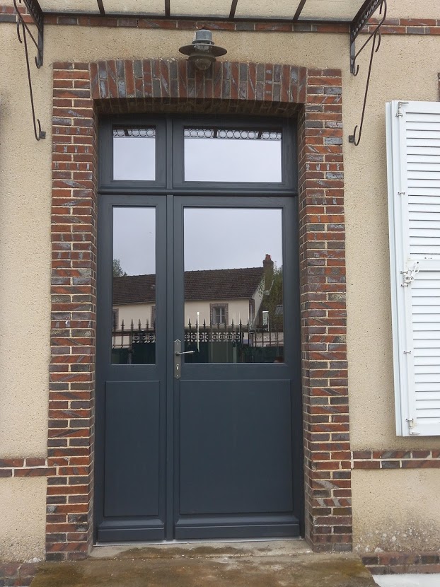 2 Vantaux Porte Tierce Sur Mesure Bois Avec Imposte Vue Ext