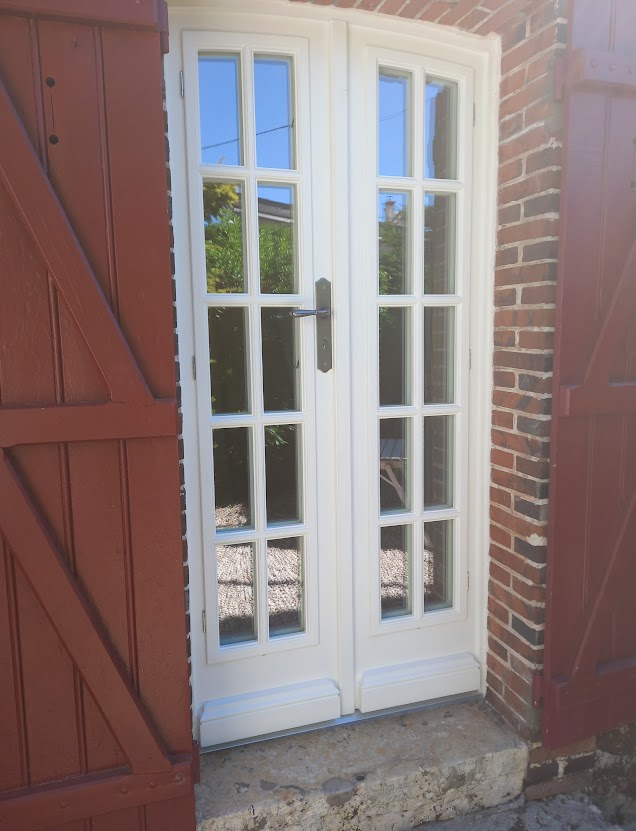 Porte Cintree 2 Vantaux Avec Cadres Rapportes Deux Faces Bois Sur Mesure