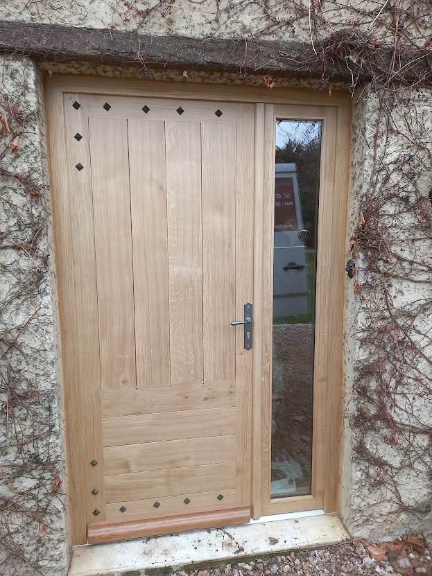Porte Dentree Frises Rustiques Et Verre Fixe Bois Sur Mesure