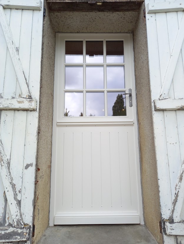 Porte Fermiere Carreau Et Frises Vue Exterieur Bois Sur Mesure