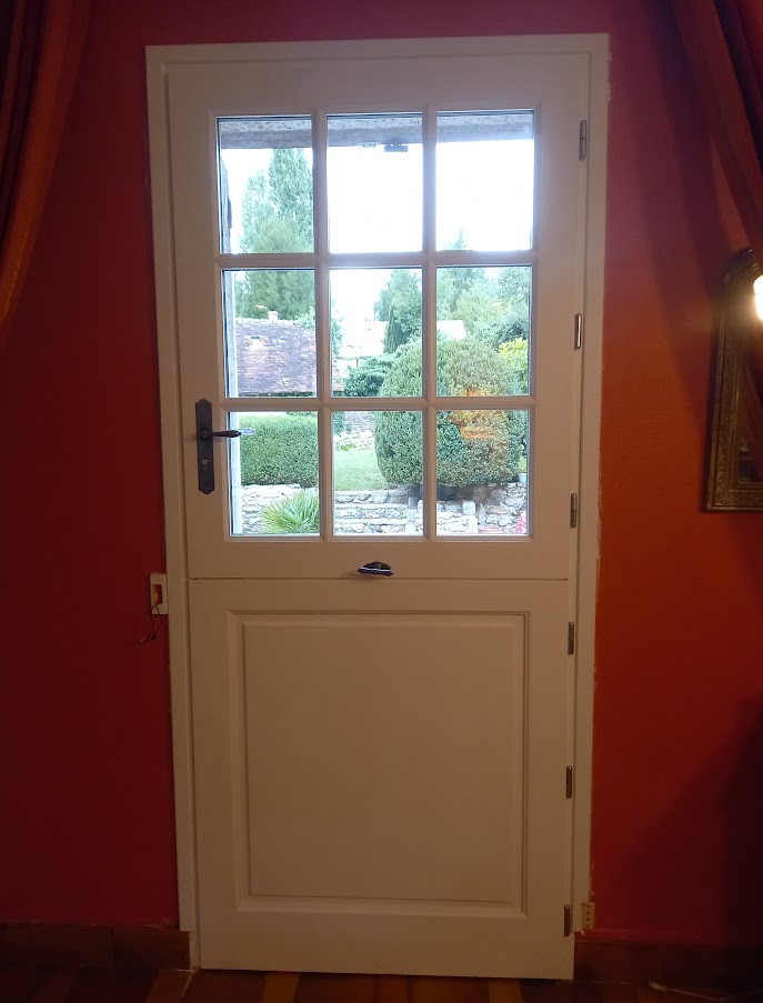 Porte Fermiere Carreau Et Panneau Vue Interieure Bois Sur Mesure
