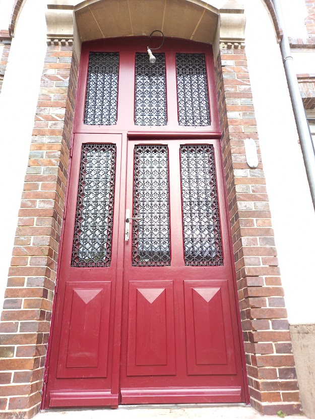 Imposte 3 Carreaux Et Grille Recup Porte 2 Vantaux Tierce Bois Sur Mesure