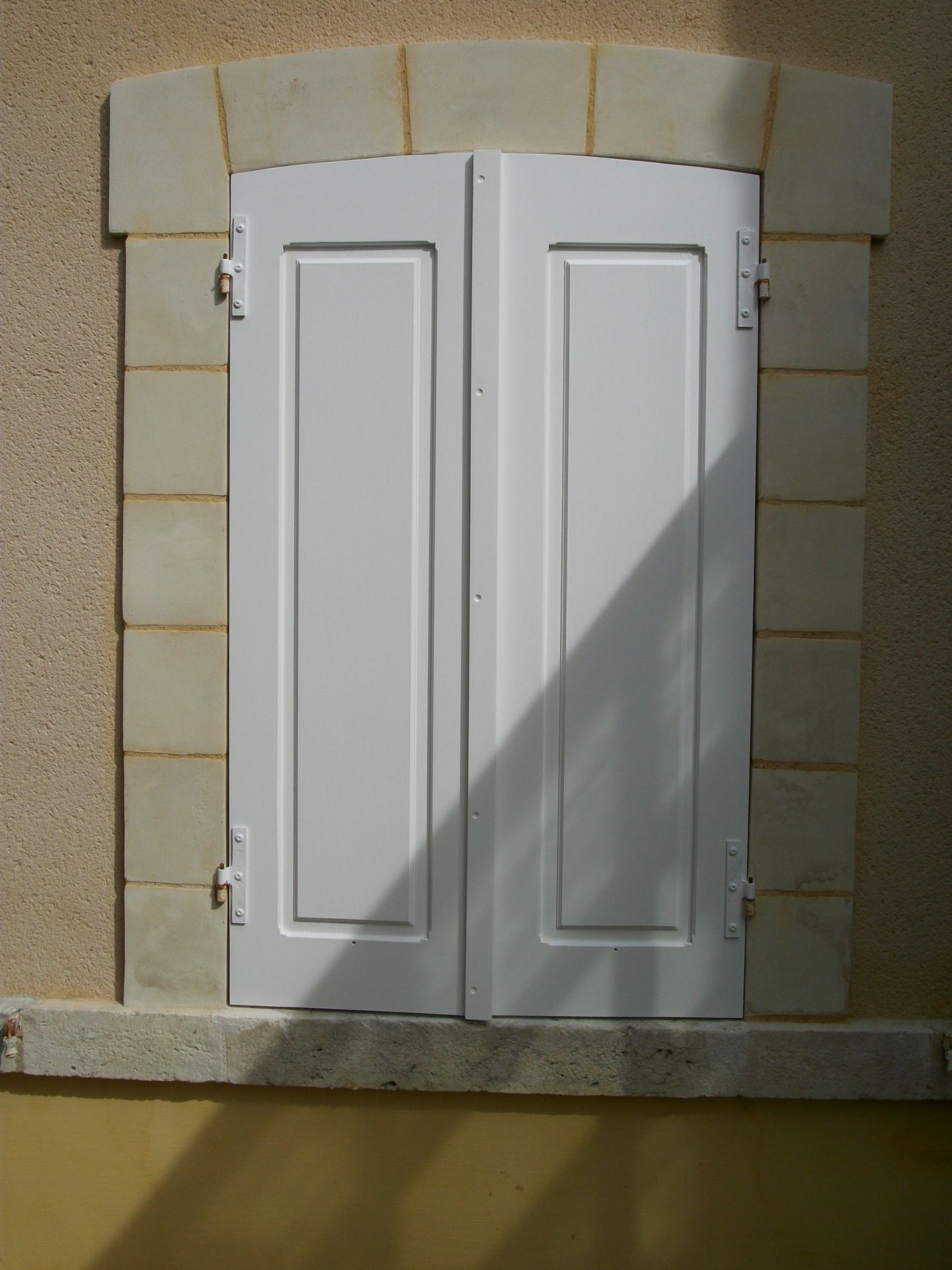 Volet Cintre Panneau Double Plate Bande En Bois Sur Mesure